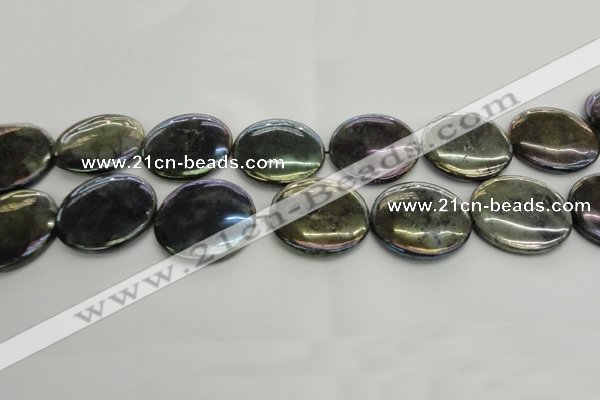 CLB642 15.5 inches 30mm flat round AB-color labradorite beads