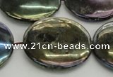 CLB643 15.5 inches 35mm flat round AB-color labradorite beads