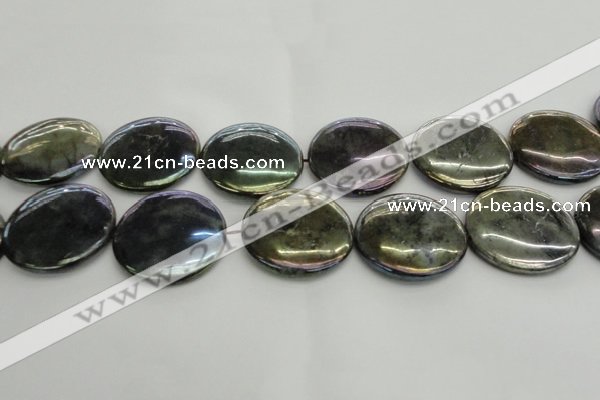 CLB644 15.5 inches 40mm flat round AB-color labradorite beads