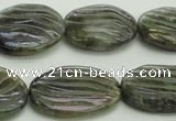 CLB668 15.5 inches 18*25mm carved oval AB-color labradorite beads