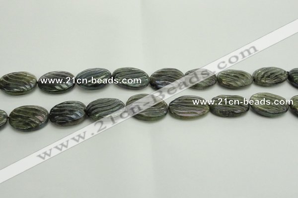 CLB668 15.5 inches 18*25mm carved oval AB-color labradorite beads