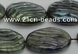 CLB669 15.5 inches 22*30mm carved oval AB-color labradorite beads