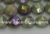 CLB677 15.5 inches 10mm faceted coin AB-color labradorite beads