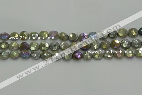 CLB677 15.5 inches 10mm faceted coin AB-color labradorite beads