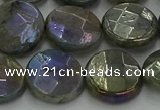 CLB679 15.5 inches 15mm faceted coin AB-color labradorite beads