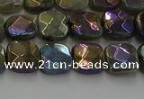 CLB685 15.5 inches 8mm faceted square AB-color labradorite beads