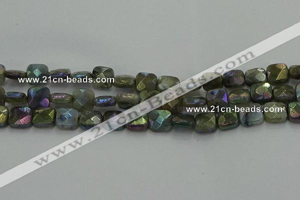 CLB687 15.5 inches 12mm faceted square AB-color labradorite beads