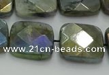 CLB689 15.5 inches 18mm faceted square AB-color labradorite beads