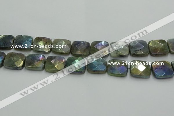 CLB690 15.5 inches 20mm faceted square AB-color labradorite beads