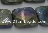 CLB691 15.5 inches 25mm faceted square AB-color labradorite beads