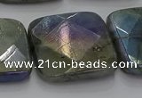 CLB692 15.5 inches 30mm faceted square AB-color labradorite beads