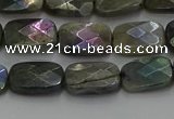 CLB696 15.5 inches 10*14mm faceted rectangle AB-color labradorite beads