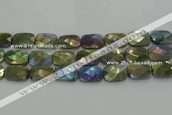 CLB707 15.5 inches 18*25mm faceted rectangle AB-color labradorite beads