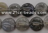 CLB736 15.5 inches 16mm flat round labradorite gemstone beads