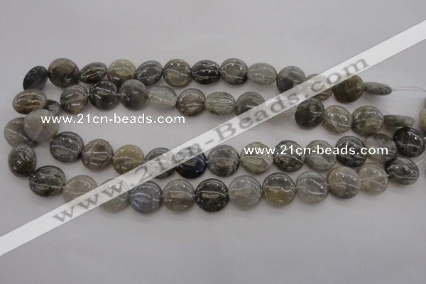 CLB736 15.5 inches 16mm flat round labradorite gemstone beads