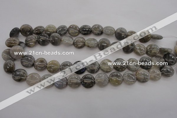 CLB737 15.5 inches 18mm flat round labradorite gemstone beads