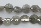 CLB741 15.5 inches 8mm faceted coin labradorite gemstone beads