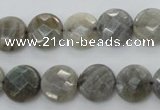 CLB742 15.5 inches 10mm faceted coin labradorite gemstone beads