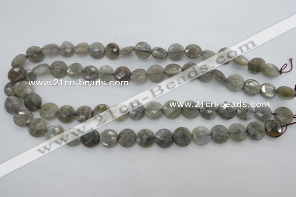 CLB742 15.5 inches 10mm faceted coin labradorite gemstone beads