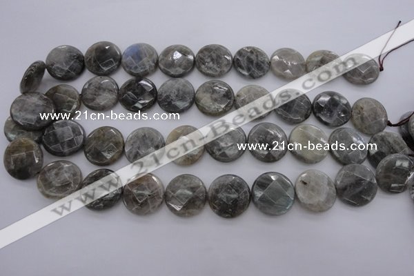 CLB745 15.5 inches 18mm faceted coin labradorite gemstone beads