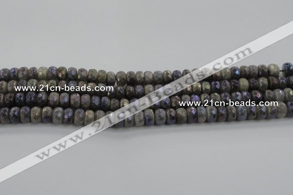 CLB758 15.5 inches 6*10mm faceted rondelle AB-color labradorite beads