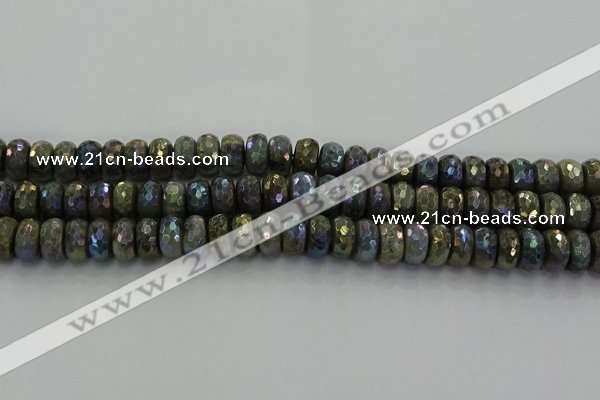 CLB759 15.5 inches 7*12mm faceted rondelle AB-color labradorite beads