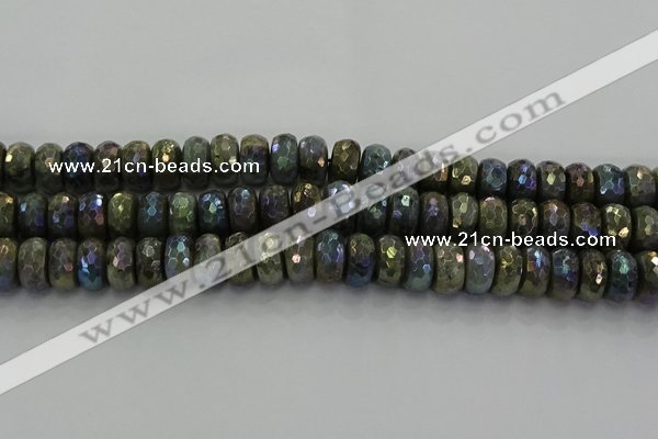 CLB760 15.5 inches 8*14mm faceted rondelle AB-color labradorite beads