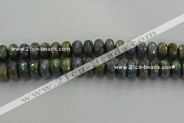 CLB762 15.5 inches 10*18mm faceted rondelle AB-color labradorite beads