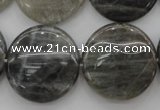 CLB78 15.5 inches 25mm flat round labradorite beads wholesale