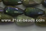 CLB784 15.5 inches 10*20mm faceted teardrop AB-color labradorite beads