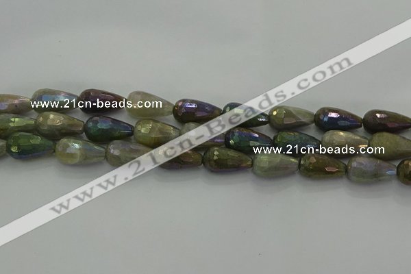 CLB784 15.5 inches 10*20mm faceted teardrop AB-color labradorite beads