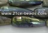 CLB785 15.5 inches 10*30mm faceted teardrop AB-color labradorite beads