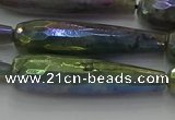 CLB786 15.5 inches 10*40mm faceted teardrop AB-color labradorite beads