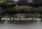 CLB789 15.5 inches 10*30mm faceted rice AB-color labradorite beads