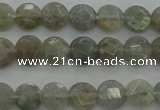 CLB87 15.5 inches 6mm faceted coin labradorite beads wholesale