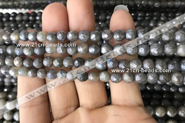 CLB881 15.5 inches 6mm faceted round AB-color labradorite beads