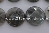 CLB91 15.5 inches 20mm faceted coin labradorite beads wholesale