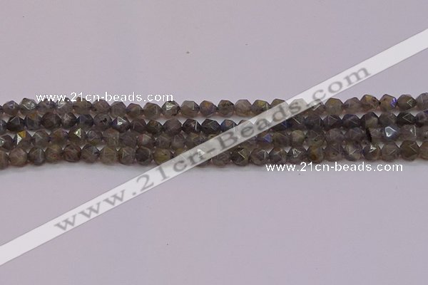 CLB971 15.5 inches 6mm faceted nuggets labradorite gemstone beads