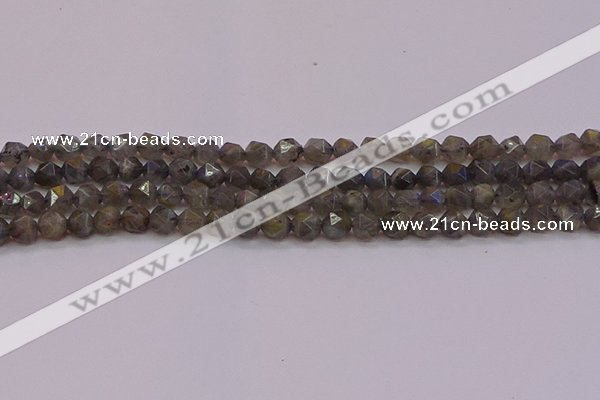 CLB972 15.5 inches 8mm faceted nuggets labradorite gemstone beads