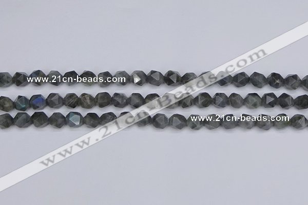 CLB986 15.5 inches 6mm faceted nuggets labradorite beads wholesale