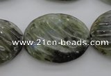 CLB99 15.5 inches 22*30mm carved oval labradorite beads