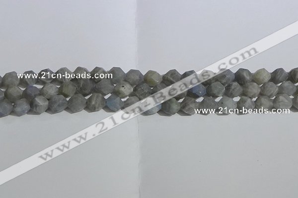 CLB997 15.5 inches 8mm faceted nuggets matte labradorite beads