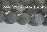 CLB998 15.5 inches 10mm faceted nuggets matte labradorite beads