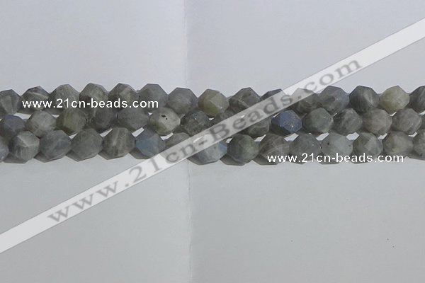 CLB998 15.5 inches 10mm faceted nuggets matte labradorite beads