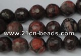 CLD103 15.5 inches 10mm faceted round leopard skin jasper beads