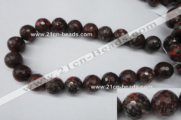 CLD108 15.5 inches 20mm faceted round leopard skin jasper beads