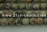 CLD201 15.5 inches 6mm round matte Chinese leopard skin jasper beads