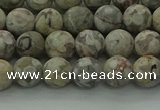 CLD202 15.5 inches 8mm round matte Chinese leopard skin jasper beads