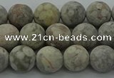 CLD203 15.5 inches 10mm round matte Chinese leopard skin jasper beads