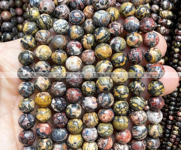 CLD222 15 inches 8mm round leopard skin jasper beads wholesale
